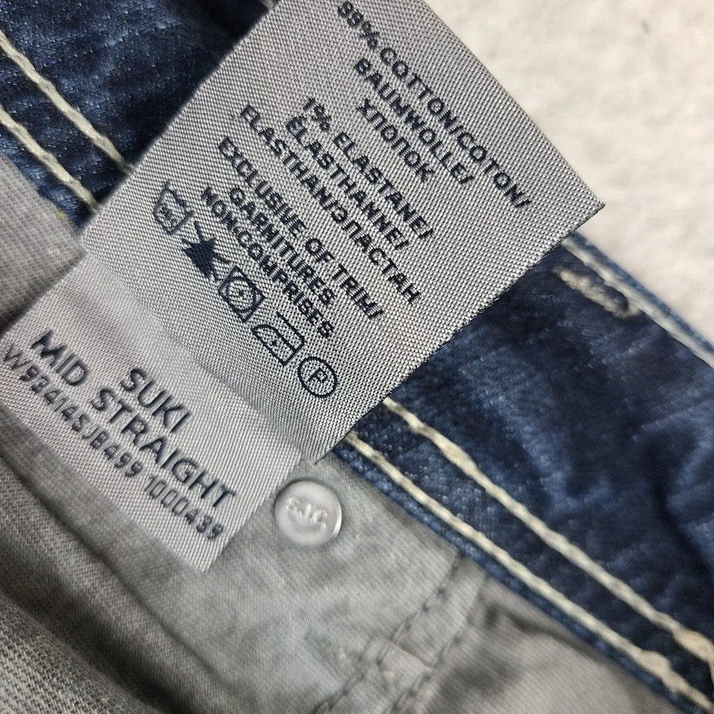 Silver Jeans Womens 16x32 Blue Suki Mid Straight Classic Stretch Dark Wash Denim